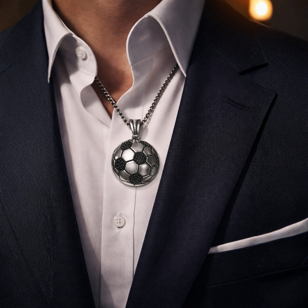 GoalSphere Football Pendant in 925 sterling silver - view 6