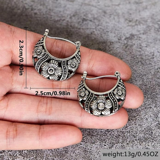 Oxidized Baali Hoop Earrings