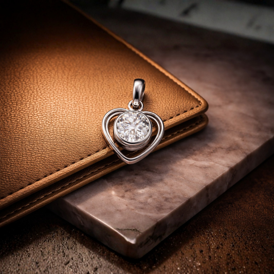 Eternal Heart Solitaire Pendant by Silvanya