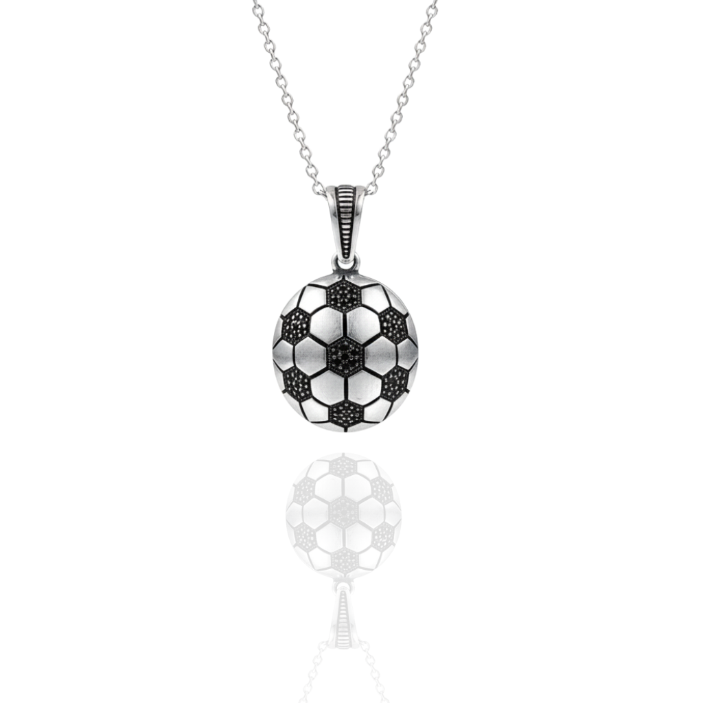 GoalSphere Football Pendant in 925 sterling silver