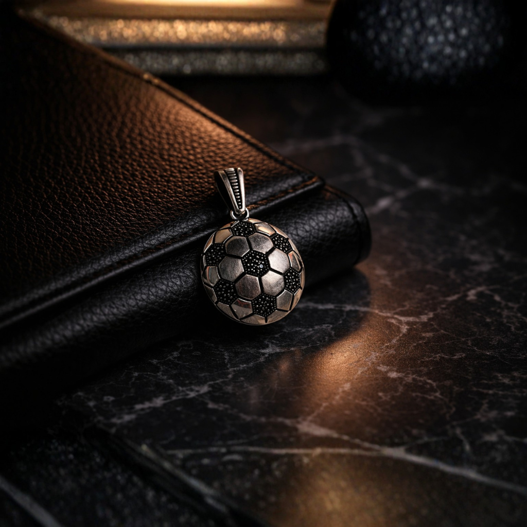 GoalSphere Football Pendant in 925 sterling silver - view 2