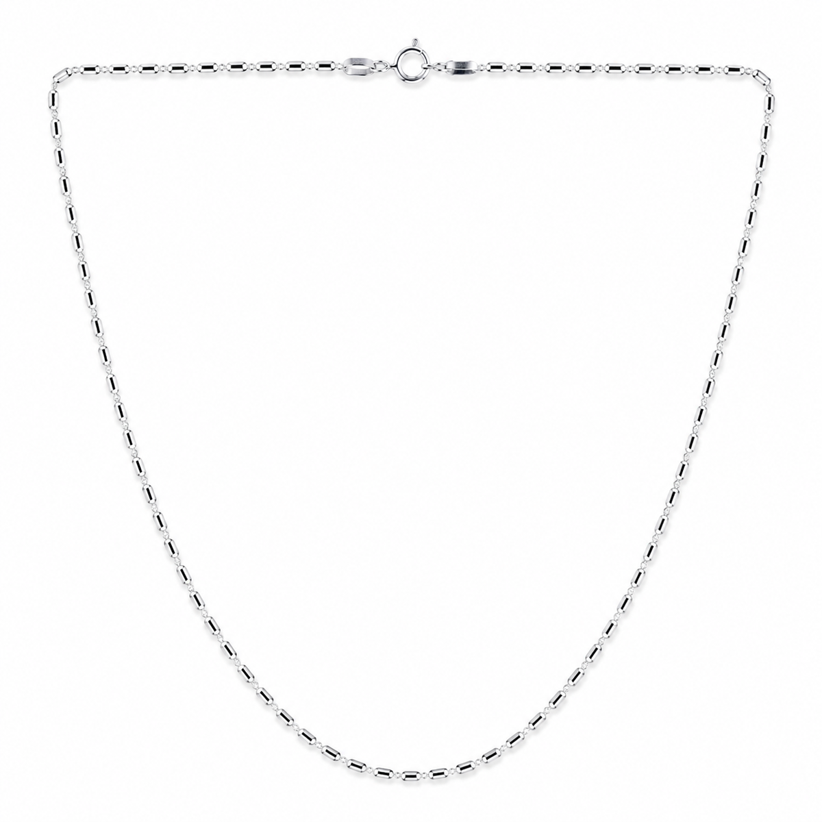 Modern Link Chain Necklace in 925 sterling silver