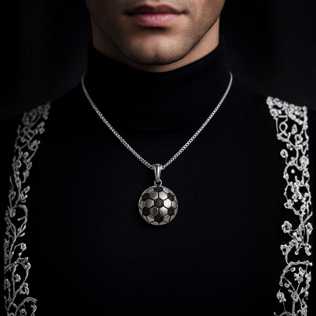 GoalSphere Football Pendant in 925 sterling silver - view 4