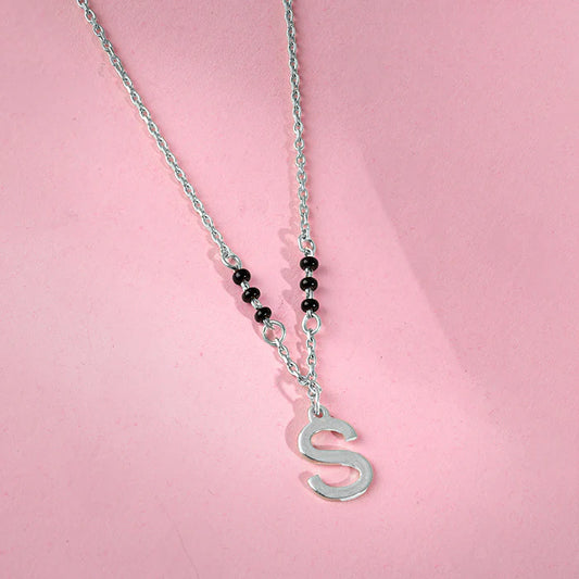 Silver Initial Mangalsutra