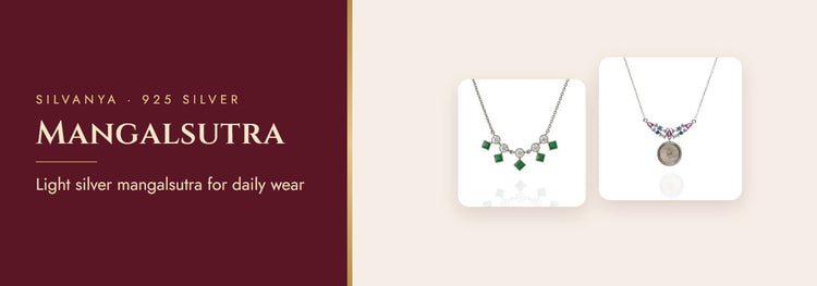 Mangalsutra – Light silver mangalsutra for daily wear | Silvanya 925 silver