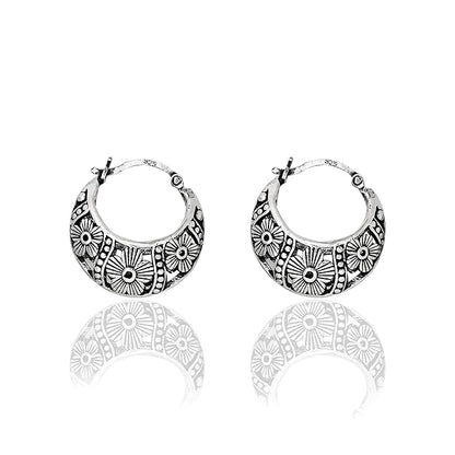 Oxidized Baali Hoop Earrings