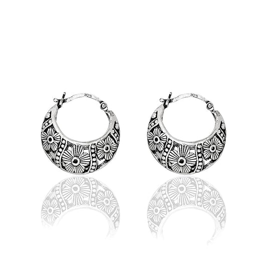 Oxidized Baali Hoop Earrings