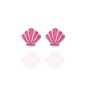 Sterling Silver Pink Seashell Stud Earrings with Enamel
