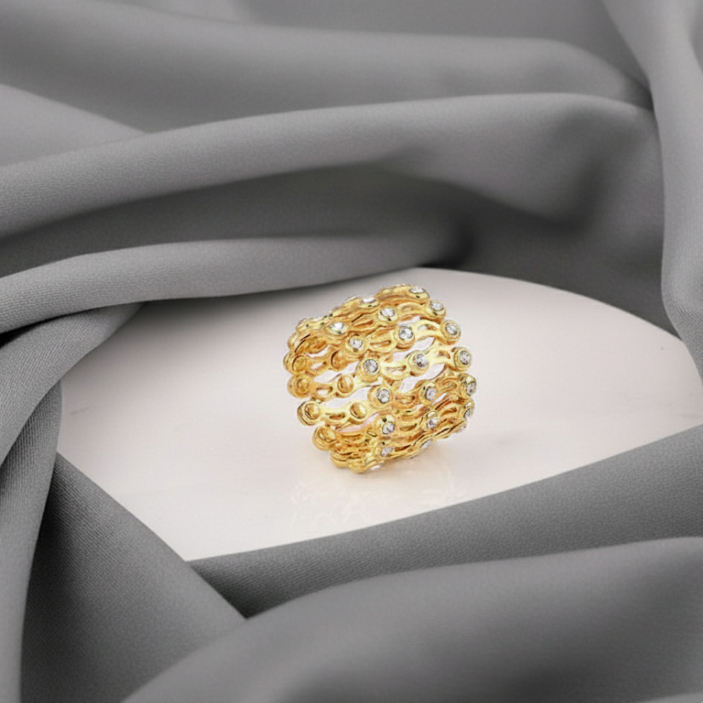 Convertible Gold-Plated Ring to Bangle – 2-in-1 Designer Jewelry