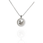 Silvanya Swanica Pendant — 925 Sterling Silver + White Inlay, Pavé Stones