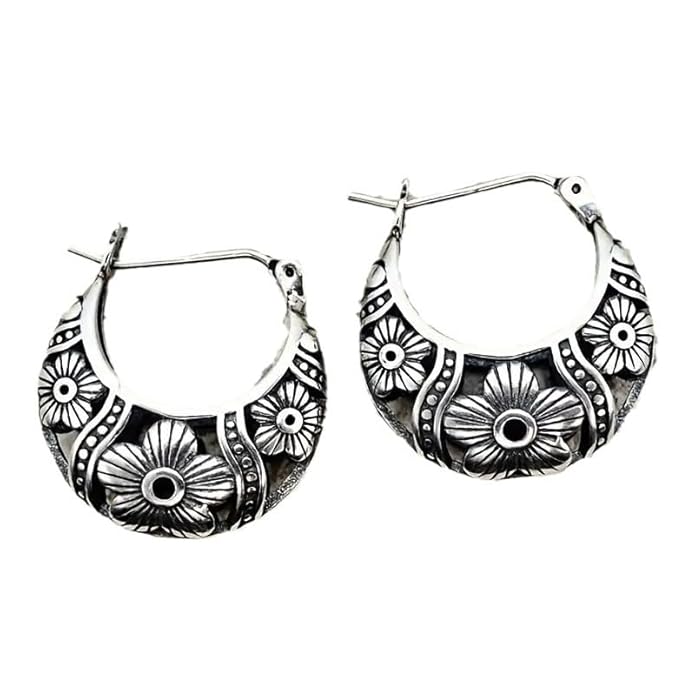 Oxidized Baali Hoop Earrings