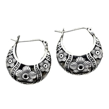 Oxidized Baali Hoop Earrings
