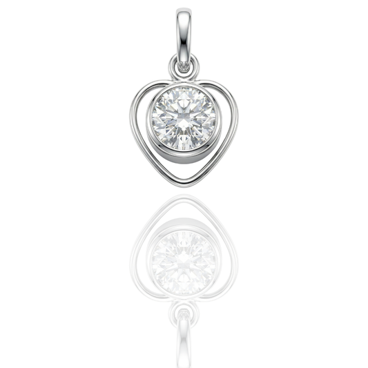 Eternal Heart Solitaire Pendant by Silvanya