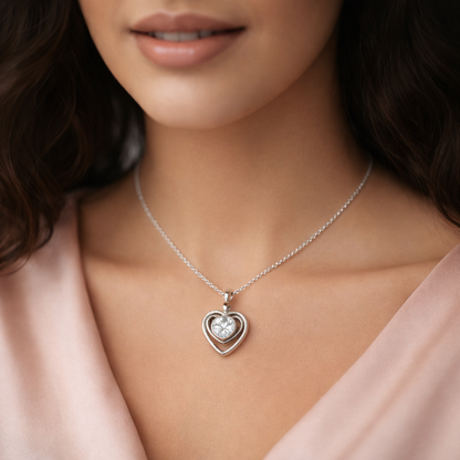 Eternal Heart Solitaire Pendant by Silvanya