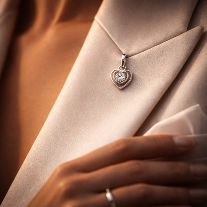 Eternal Heart Solitaire Pendant by Silvanya