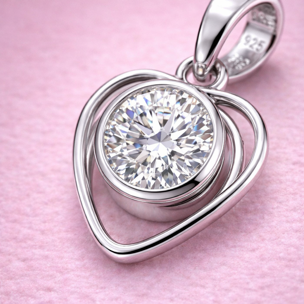 Eternal Heart Solitaire Pendant by Silvanya