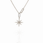 Sterling Silver CZ North Star Pendant Necklace