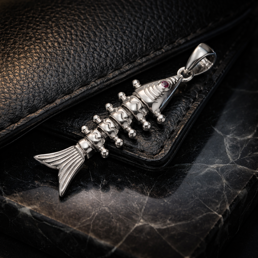 Ocean Spine Fishbone Pendant by Silvanya