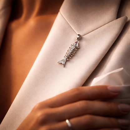 Ocean Spine Fishbone Pendant by Silvanya