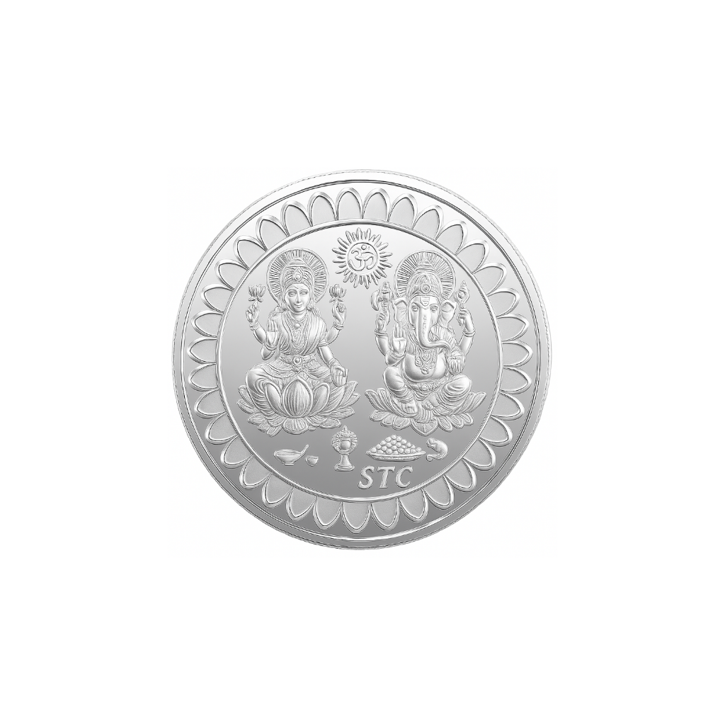 Collectible fine-silver coin with traditional motifs 10Gm