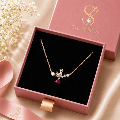 Pearl Purr Cat Pendant Necklace in 92.5% Sterling Silver
