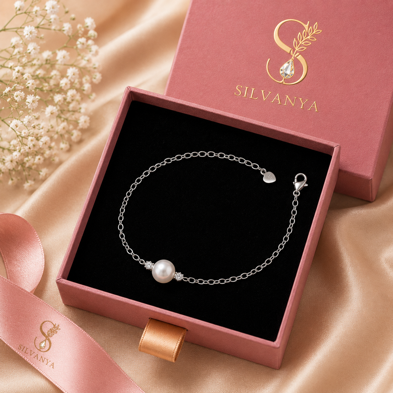 Silvanya Classic Pearl Sterling Silver Bracelet