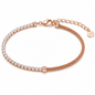 Silvanya Rose Gold Crystal Weave Sterling Silver Bracelet