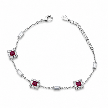 Silvanya Ruby Radiance Sterling Silver Bracelet
