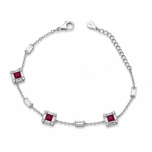 Silvanya Ruby Radiance Sterling Silver Bracelet