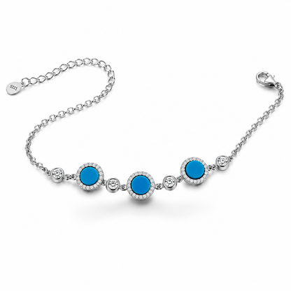 Silvanya Azure Halo Sterling Silver Bracelet