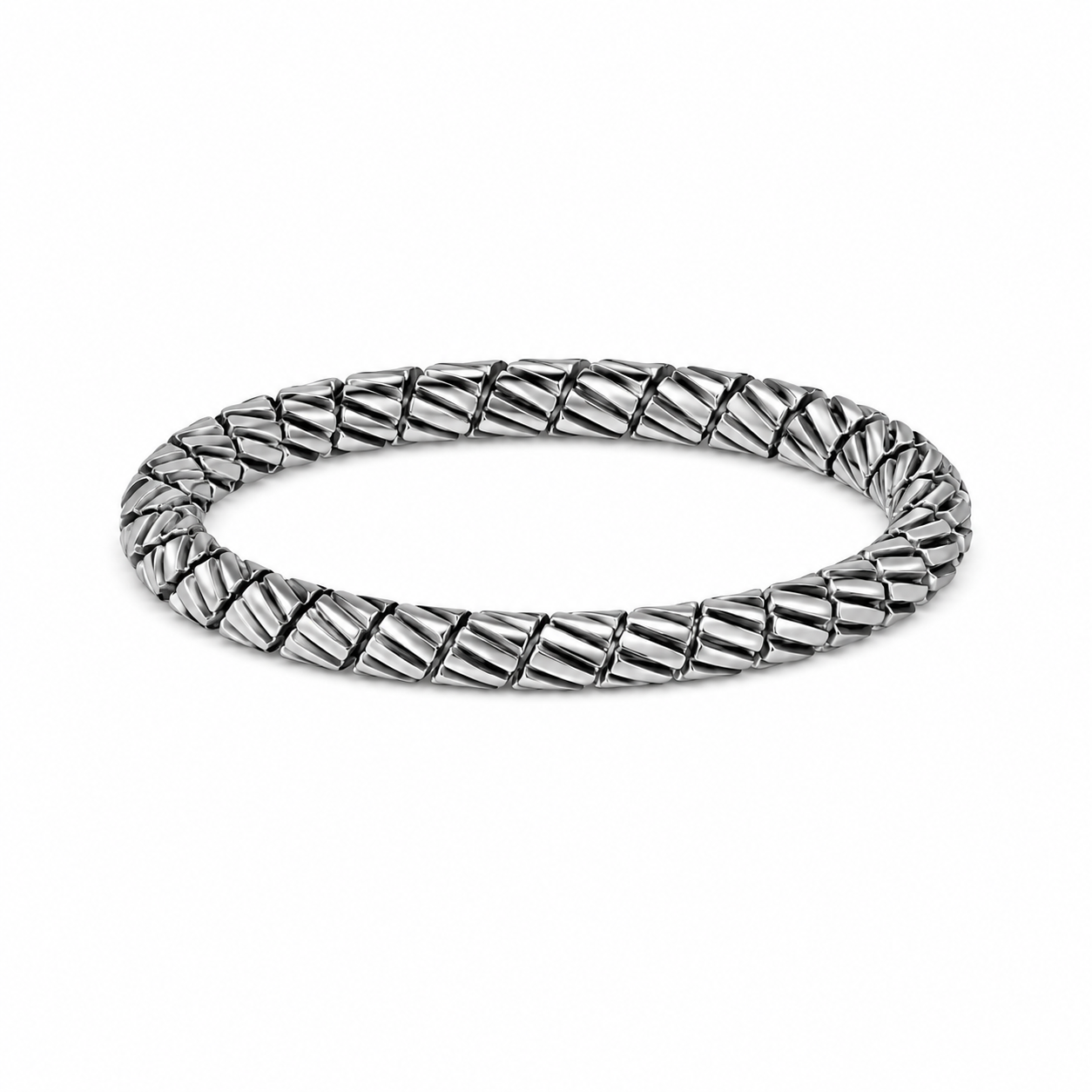 Silvanya Aurora Twist Sterling Silver Stretch Ring