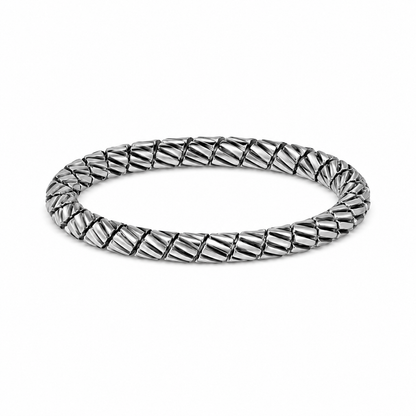 Silvanya Aurora Twist Sterling Silver Stretch Ring