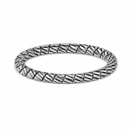 Silvanya Aurora Twist Sterling Silver Stretch Ring