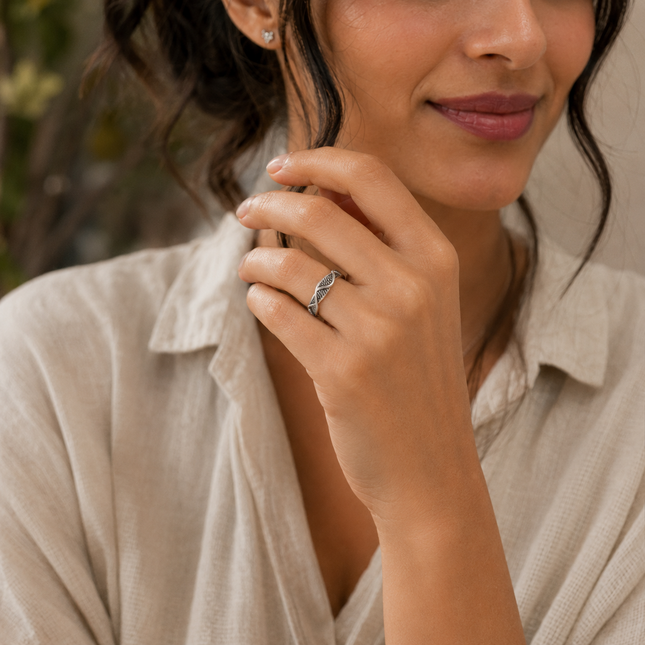 Silvanya Aurelia Twisted Sterling Silver Ring