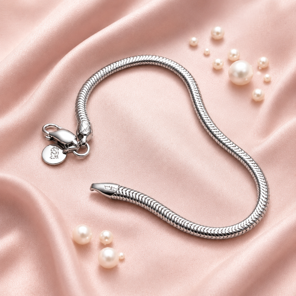 Silvanya Classic Snake Chain Sterling Silver Bracelet