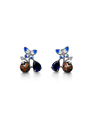 Enchanted Butterfly & Ladybug Blue Drop Earrings in Sterling Silver