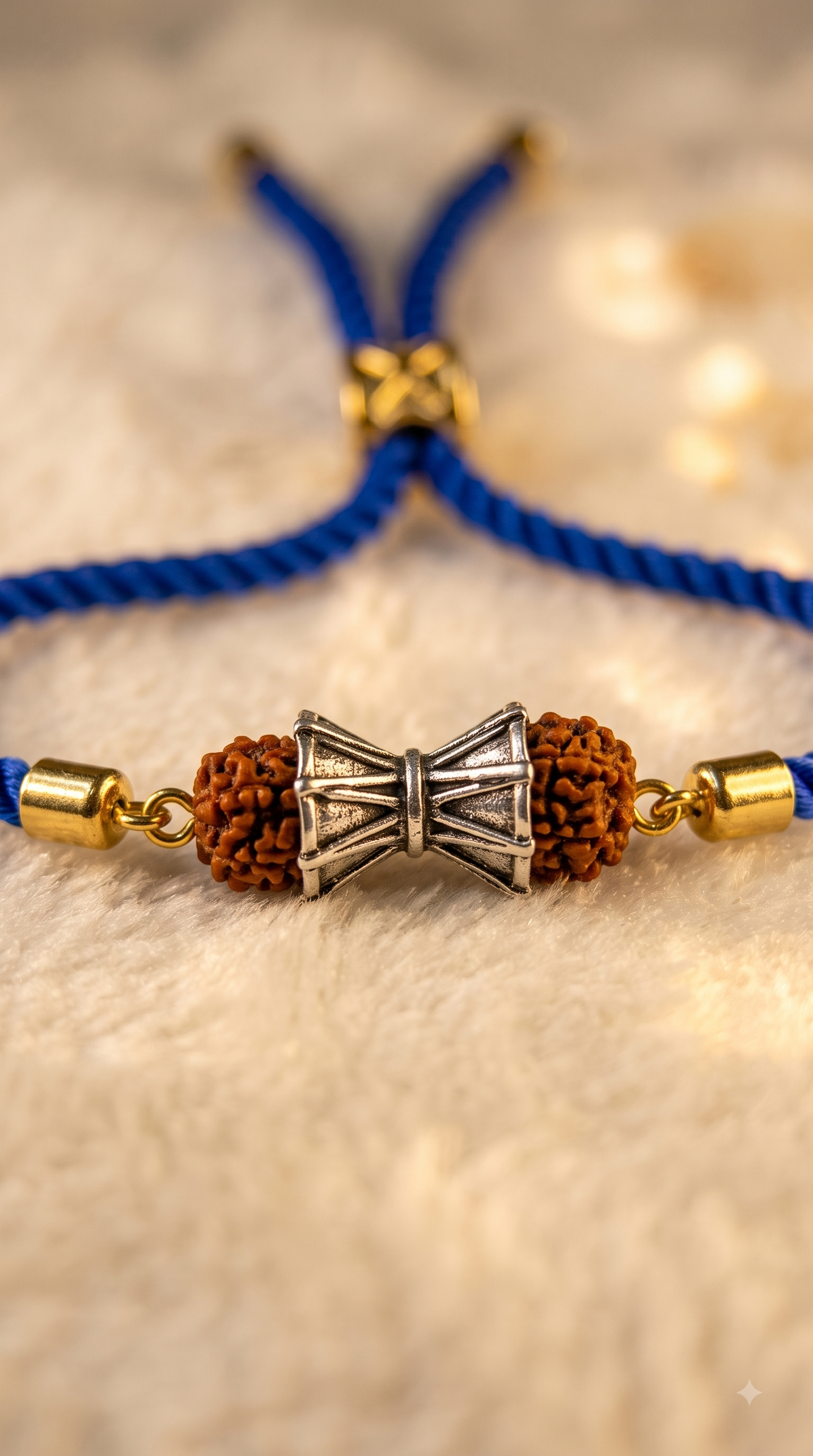 Royal Blue Rudraksha Adjustable Rakhi