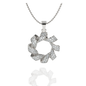 Sterling Silver CZ Twisted Wreath Pendant Necklace ! Silvanya