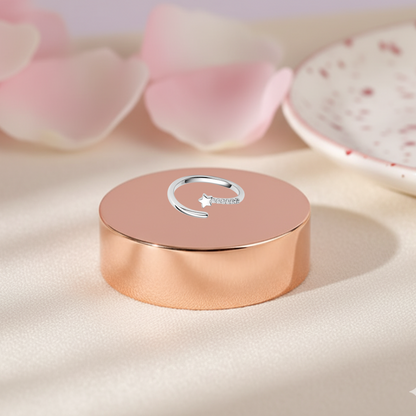 Sterling Silver Shooting Star Ring with Cubic Zirconia