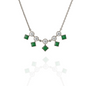 Sterling Silver Green & White CZ Geometric Necklace by silvanya