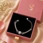 Silvanya Heart Halo Sterling Silver Bracelet