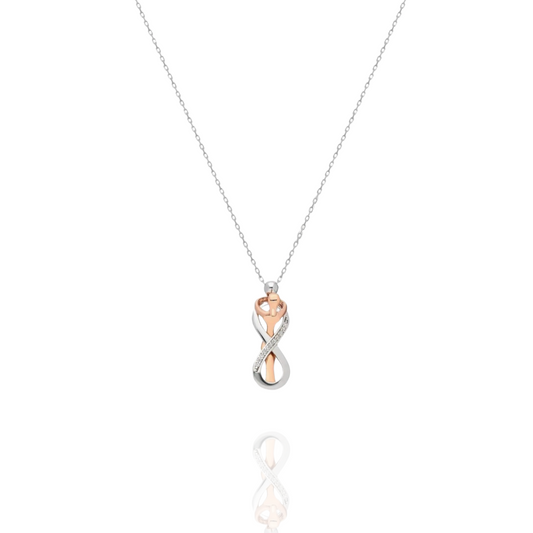 Rose Gold & Silver Infinity Embrace Pendant Necklace for Women – Silvanya