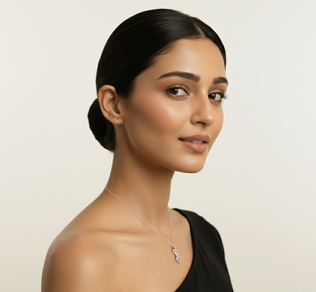 Rose Gold & Silver Infinity Embrace Pendant Necklace for Women – Silvanya