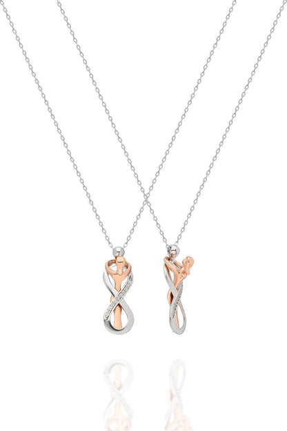 Rose Gold & Silver Infinity Embrace Pendant Necklace for Women – Silvanya