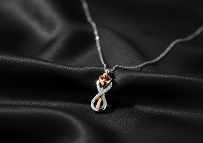 Rose Gold & Silver Infinity Embrace Pendant Necklace for Women – Silvanya