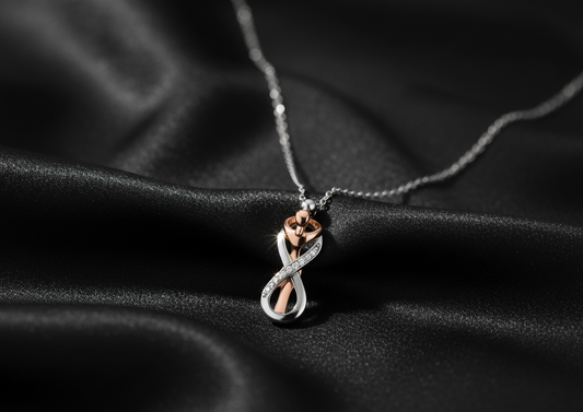Rose Gold & Silver Infinity Embrace Pendant Necklace for Women – Silvanya