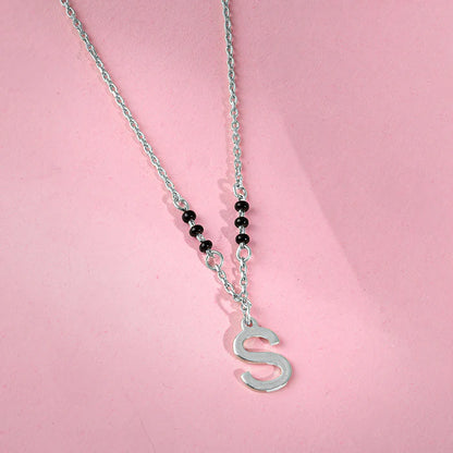 Silver Initial Mangalsutra