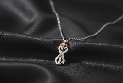 Rose Gold & Silver Infinity Embrace Pendant Necklace for Women – Silvanya